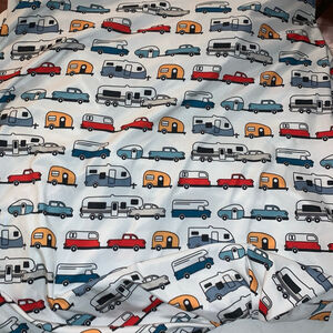 Life is Better at the Campsite White Multi-color Camper fitted sheet double